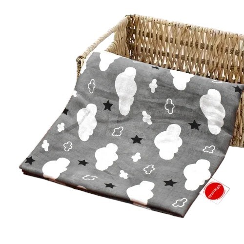 Cloud Print Muslin Baby Swaddle Set