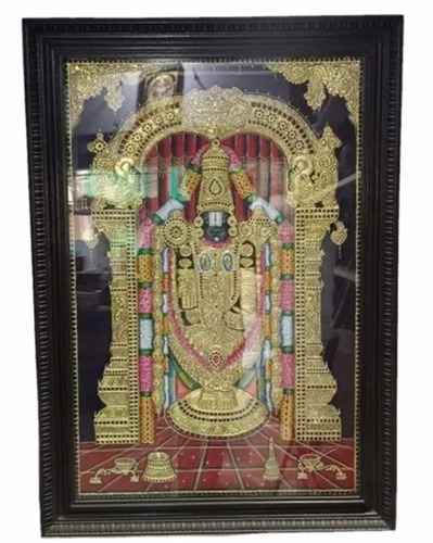 Lord Perumal Tanjore Painting - Color: Multicolor