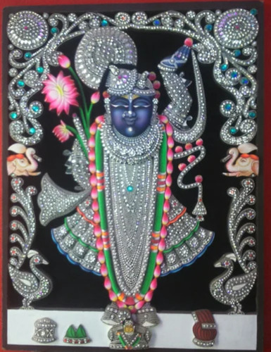 Shreenathji Kali Shringar Painting For Home Decor - Mount Type: Wall Mounted