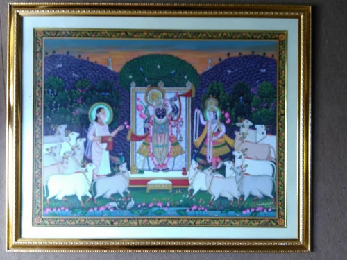 Shrinathji Trinidhi Paper Painting - Design Type: Religious Art