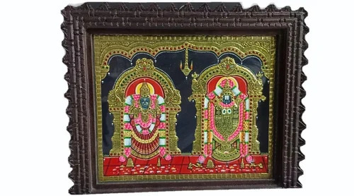 Thayar Perumal Tanjore Painting - Color: Multicolor