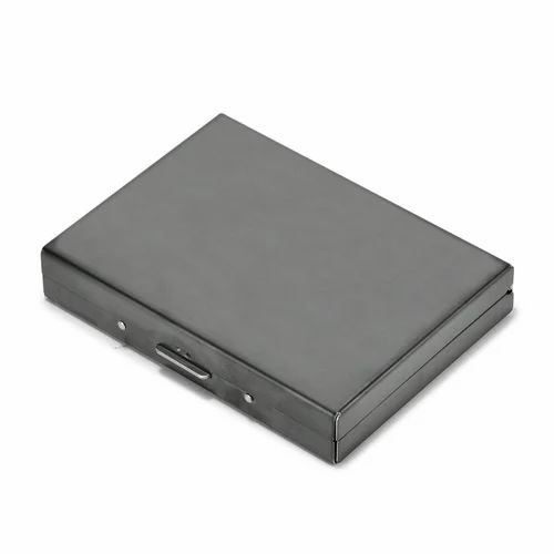 Metal Card Holder Black 10 Slots - Stainless Steel, RFID Protection | Good Quality, Flip Open Mechanism