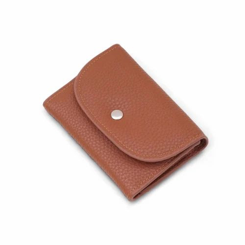 Pouch Wallet For Men And Women, Men Purse Tan - Pure Leather, Rectangular, Brown, 2 Card Slots