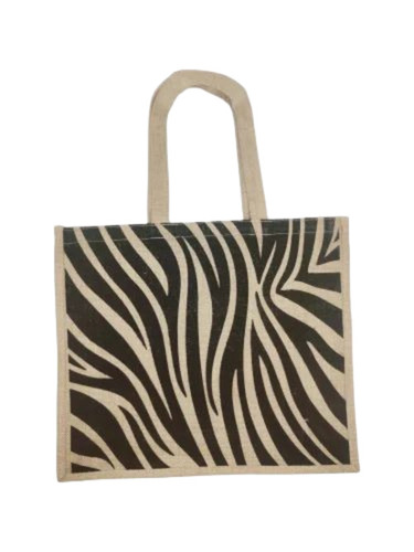 Printed Jute Shopping Bag - Durable Rectangle, 15 KG Capacity | Multiple Colors, Customized Size, Hand Length Handle