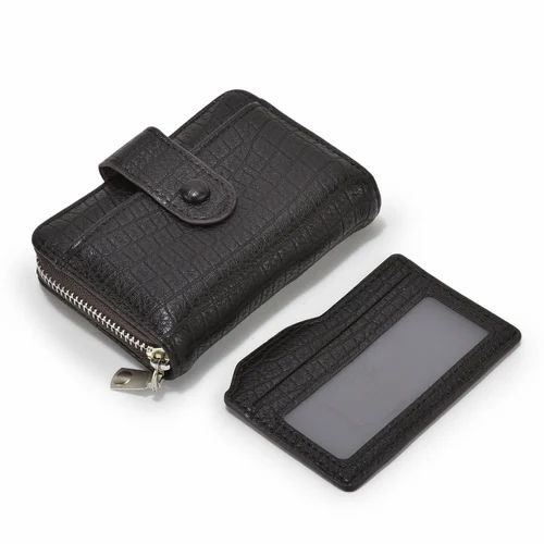 Pu Leather Credit Card Holder Luppi - PU, 8x11x2.5 cm, Black, Detachable Card Holder