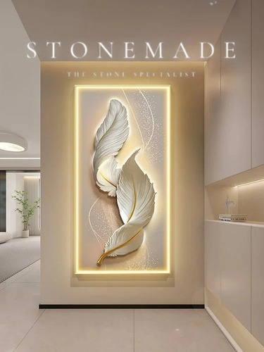 3D Leaf Wall Murals Stone Wall Cladding - Features: Realistic Depth Effect