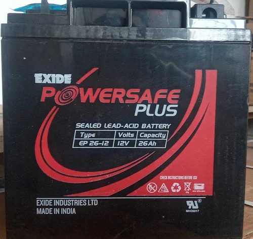 Exide 12V 26Ah Powersafe Plus Smf Battery - Material: Abs Plastic & Lead Acid