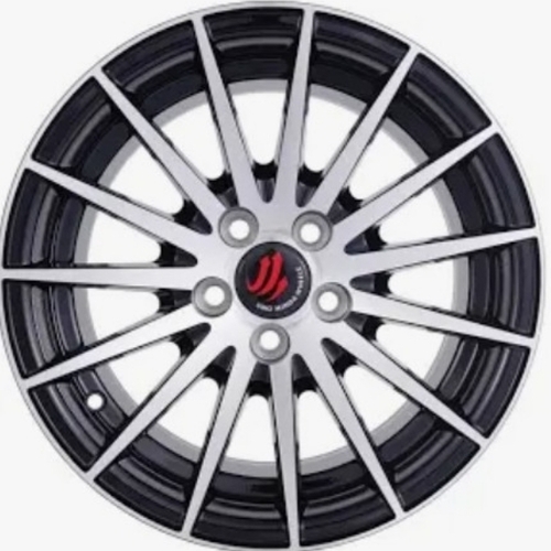 Uno Minda W1d147 15 Inch Car Alloy Wheel, Pcd 100, 5 Hole, Black Machined Finish