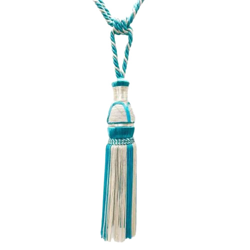 Blue Curtain Tie Back - Silk, Blue | Durable Finish, Modern Design