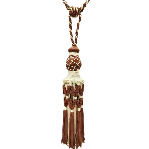 Brown And White Curtains Tie Back