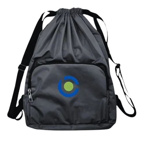 Black Polyester Drawstring Backpacks