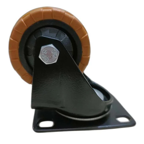 Cast Iron Fixed Wheel Caster - Color: Black