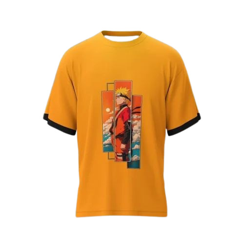 Men Yellow Round Neck T Shirt