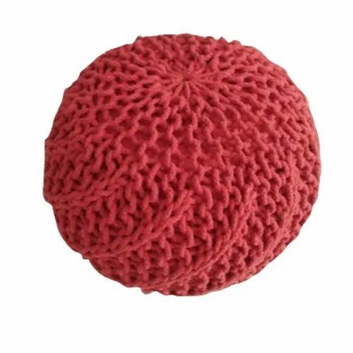 Round Knitted Poufs