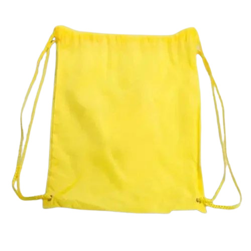 Yellow Cotton Drawstring Bag