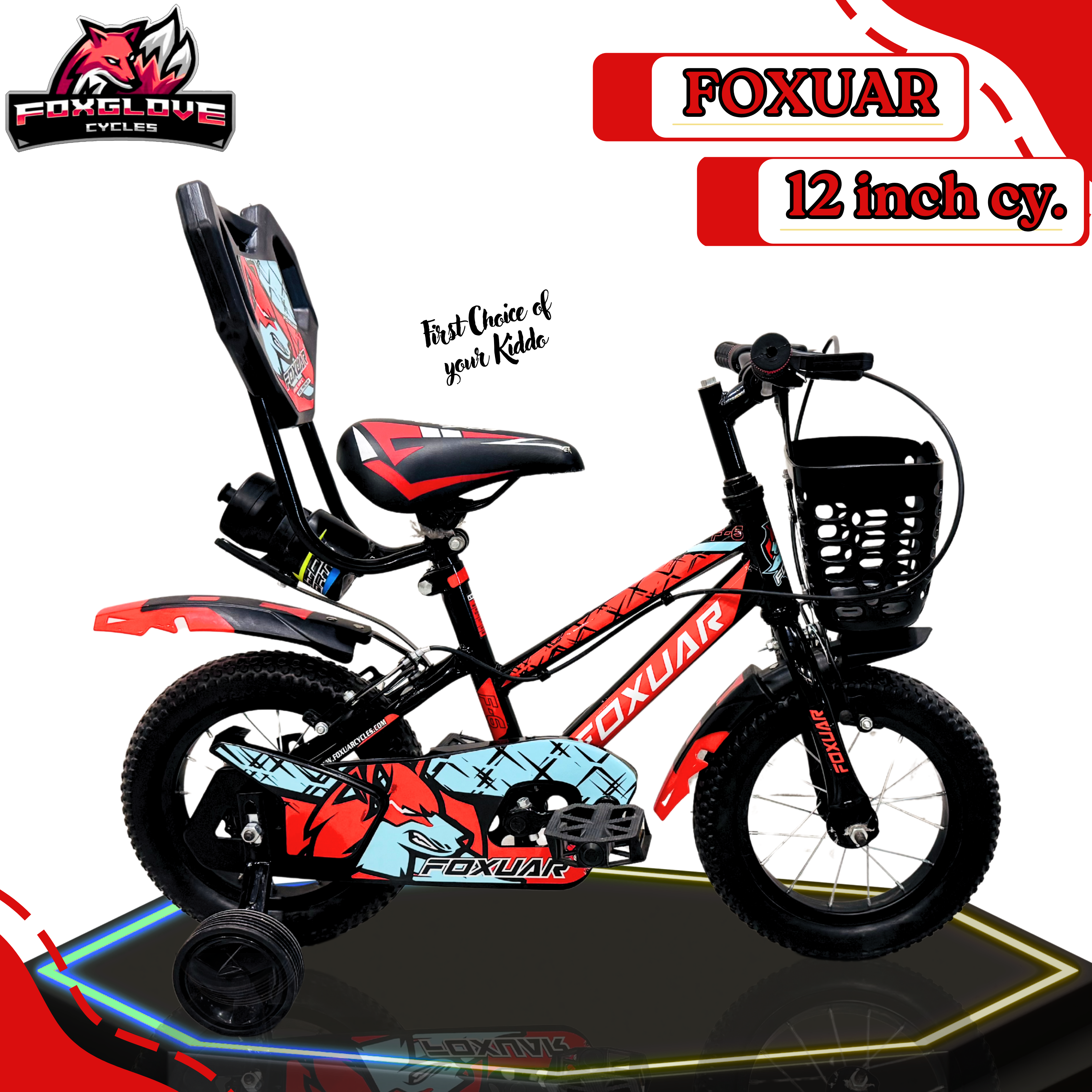 2 Inch Red Kids Cycle In Tubeless Tyre For Age 2 To 4 Years