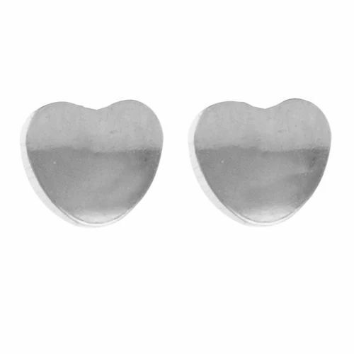 4 Mm Silver Heart Shape Ear Studs