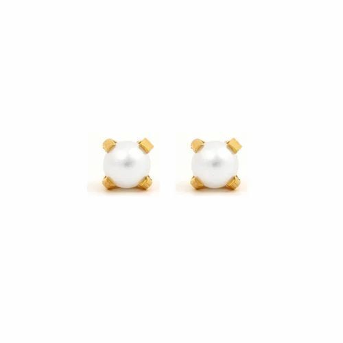 4 Mm White Pearl Ear Stud