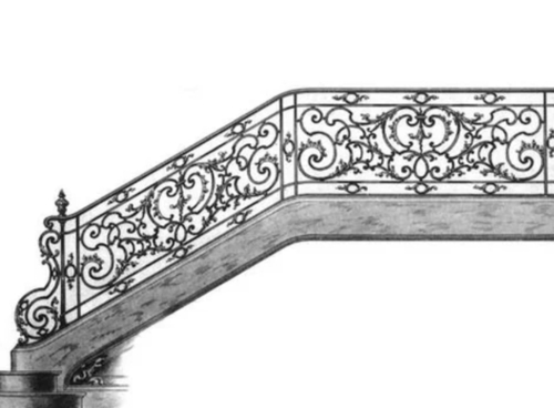 Designer Wrought Iron Staircase Railing