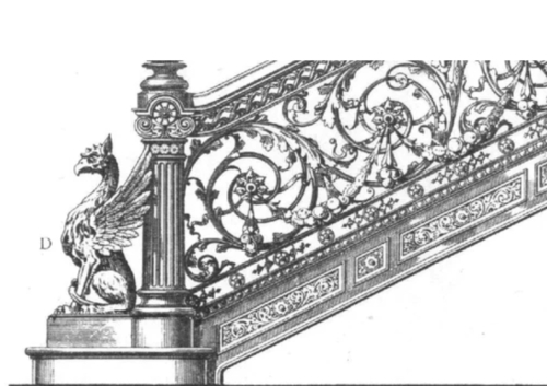 Floral Wrought Iron Staircase Railing