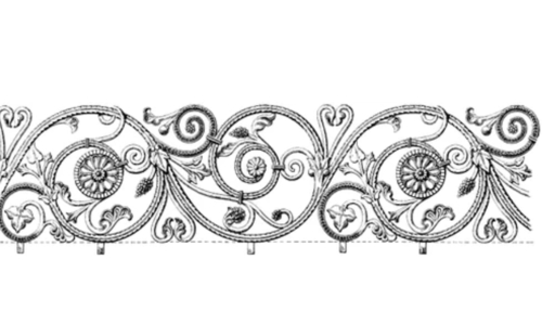 Polished Floral Wrought Iron Staircase Railing