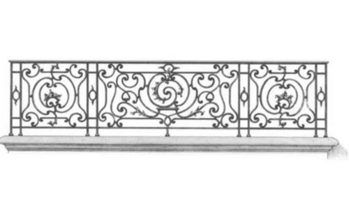 Wrought Iron Parapet Railing