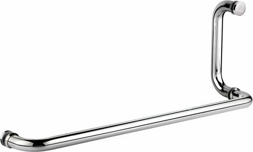 Silver J Type Pull Glass Door Handle