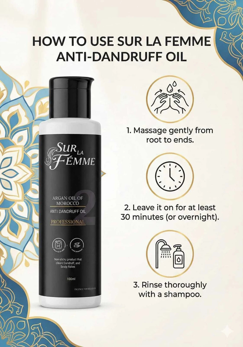 Sur La Femme Anti Dandruff Oil (100 Ml) - Age Group: Adult