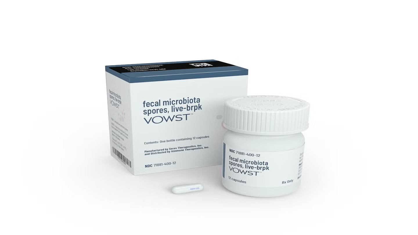 Vowst (Fecal Microbiota Spores, Live-Brpk) Pharmaceutical Capsules