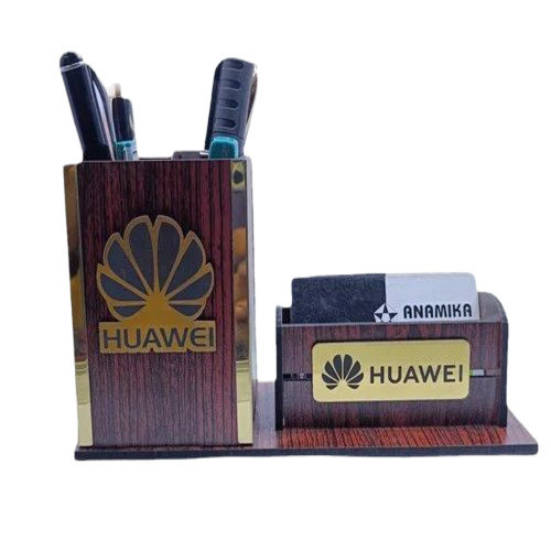 Wooden Brown Pen Stand