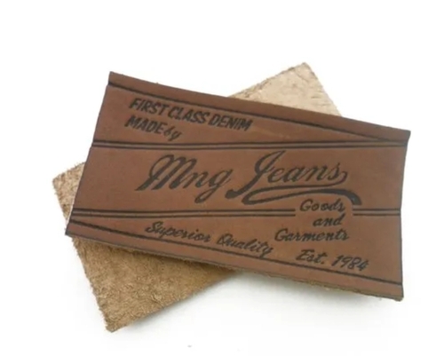 Brown Printed Leather Patch