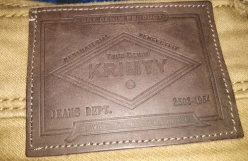 Jeans Brown Leather Patch