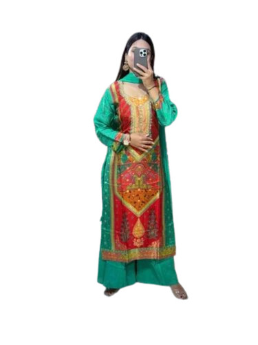 Ladies Green Palazzo Suit