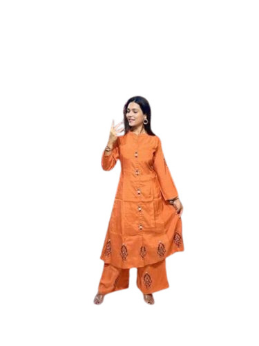 Ladies Orange Palazzo Suit