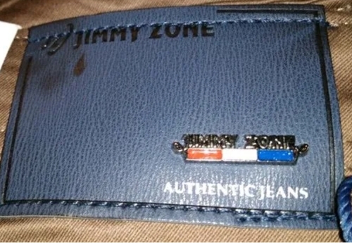 Rectangular Blue Leather Patch - Pattern: Printed