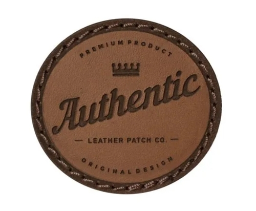 Round Shape Leather Patch - Color: Brown