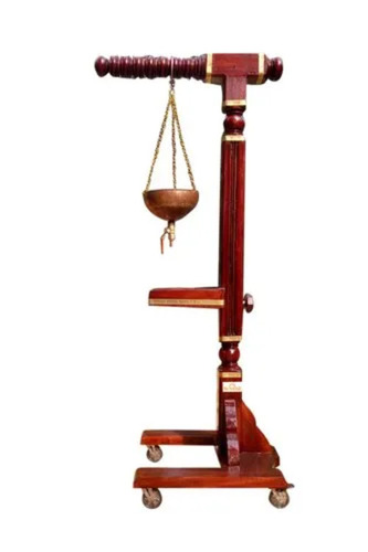 184cm Shirodhara Stand With Head Portion With Brass Decoration
