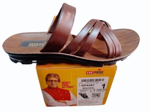 Men Brown Pu Slippers