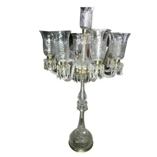Silver Chandelier Crystal Table Lamp