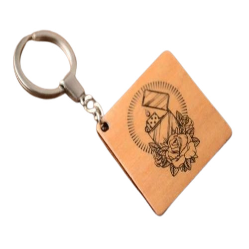 Square Wooden Keychain