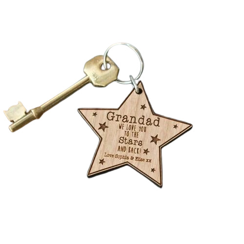 Star Wooden Keychain