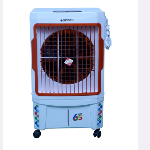 UV M4 COOLER 60 Litre - Plastic, White, 65L Tank, 3-Speed Axial Fan, 3-Way Cooling with Ice Chamber, Auto Swing