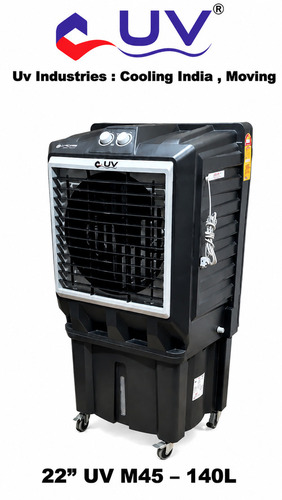 UV M45 22 Inch Commercial Air Cooler 140L - Plastic, 22 Inch, Black | Axial Fan, Floor Standing, Manual Cleaning