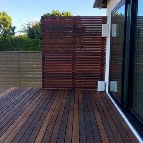 Wood Decking Flooring - Outdoor-Grade Wood, Custom Size, Brown | Easy to Install, Natural Finish, Weather-Resistant, Slip-Resistant