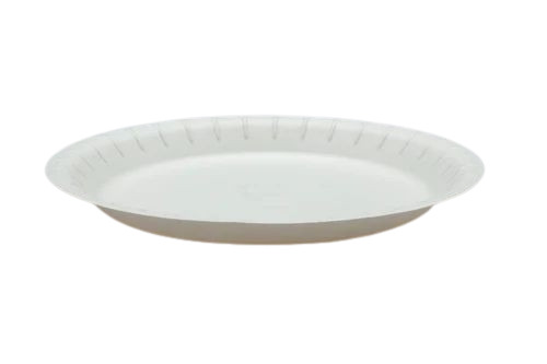 11 Inch Round Bagasse Plate - White, Disposable, Eco-Friendly, Lightweight | Event and Party Supplies