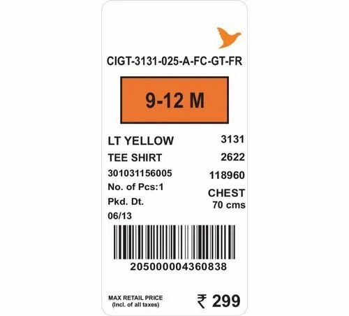 3mm T Shirt Price Printed Hang Tags