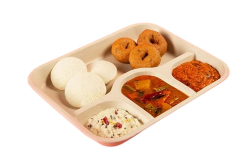 4 Cp Bagasse Disposable Food Tray