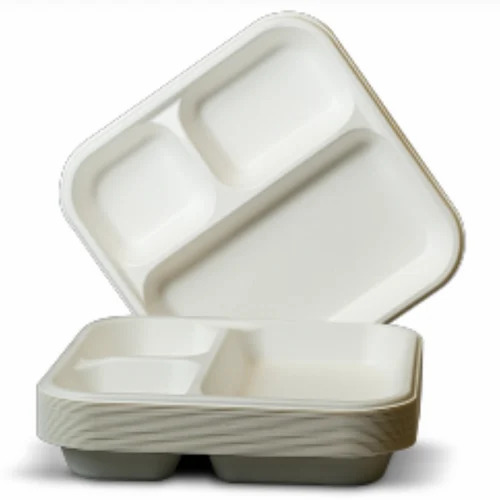 Bagasse - 3 Cp Rectangle Plate