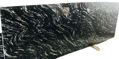 Black Markino Granite - 15-20 mm Thick Polished Slab, Black Color, Flooring Use