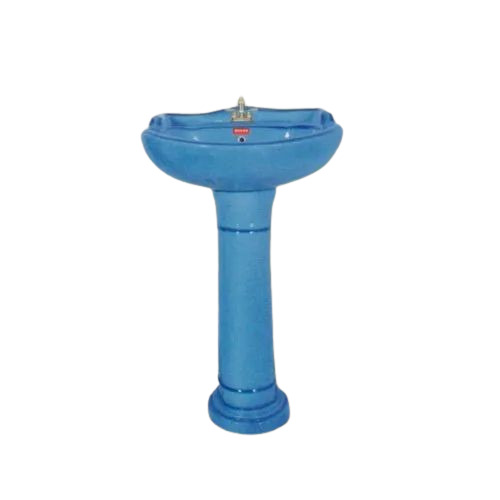Blue Pedestal Wash Basin